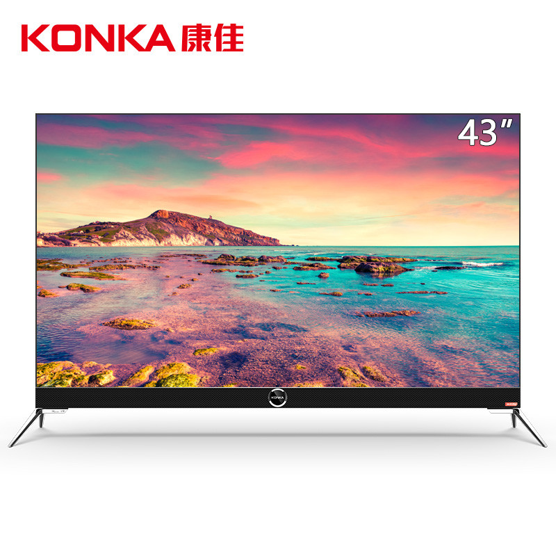 康佳(KONKA)LED43X8S 43英寸4K超高清 全面屏 超薄金属机身 人工智能网络液晶平板电视
