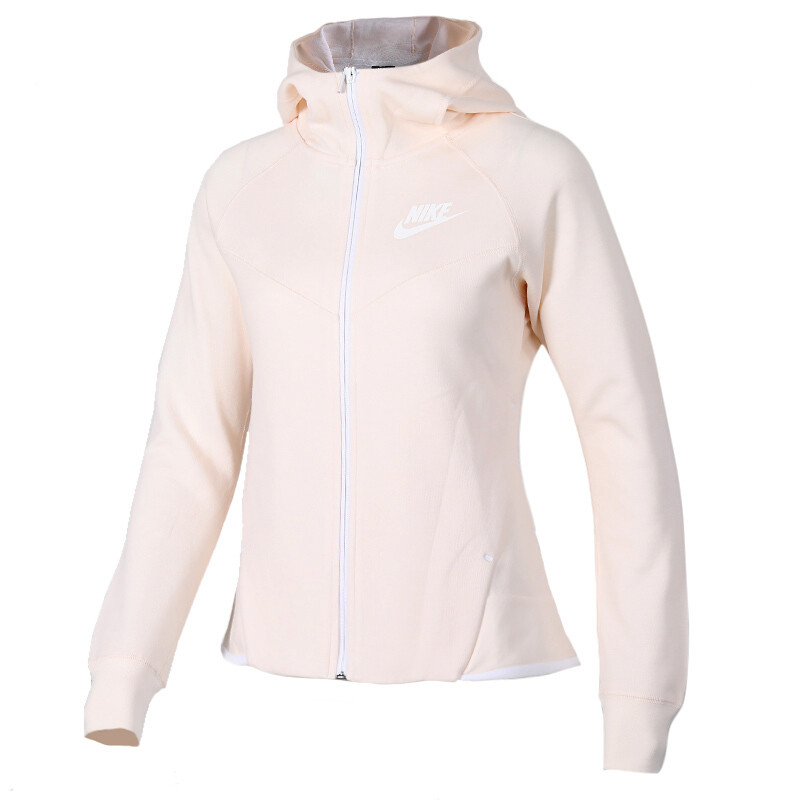 NIKE耐克女装 2018秋季新款运动服透气舒适轻便连帽宽松防风休闲夹克外套 930760-011 XS 米白色930760-838