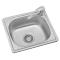 加厚304不锈钢水大小单厨房洗菜盆洗碗池洗手盆处理单盘_7 44X38厚0.9带龙头和下水器