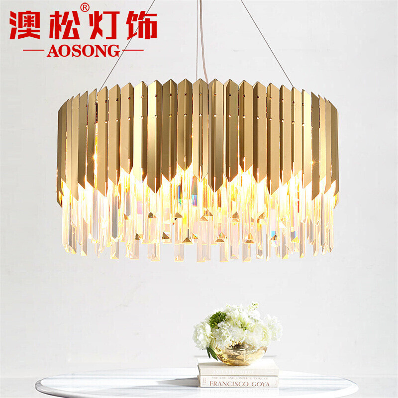 澳松北欧后现代创意客厅吊灯不锈钢轻奢水晶吊灯时尚设计师别墅复式楼梯卧室吸灯大气西餐厅led灯具 直径1500MM适合40 直径600MM适合12-18平方