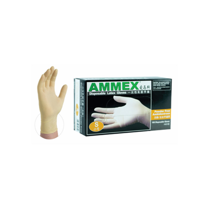 爱马斯 Ammex TLFC48100 一次性乳胶手套（无粉）（特大号）