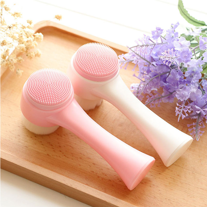 纳爱家(naaijia)软刷子立体洗脸刷硅胶双面洁面仪清洁手动软毛洁面刷