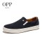 OPP男鞋秋冬真皮休闲鞋男英伦时尚懒人鞋透气青年一脚套乐福鞋潮 蓝 43