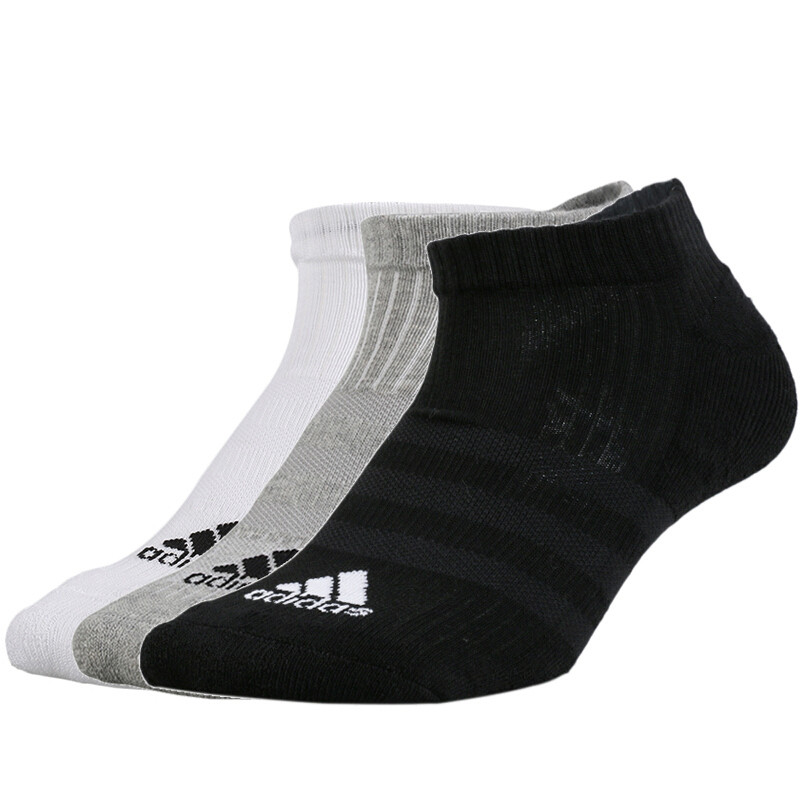 ADIDAS阿迪达斯男女三双装舒适吸汗休闲运动袜子AA2281 白色 39-42
