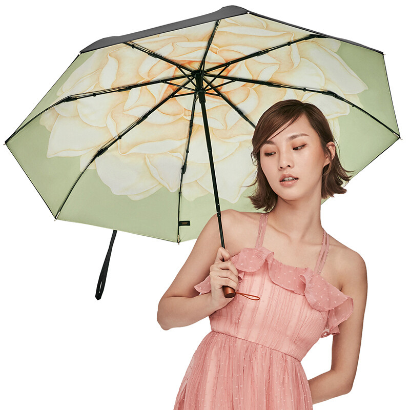 蕉下(BANANAUNDER)雨伞男女遮阳伞晴雨伞情侣雨衣太阳伞焦下迷你黑胶伞 茉白