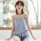 睡衣女夏冰丝套装薄款带短裤两件套韩版清新学生家居服女士莓 M(建议80-110斤) 粉色
