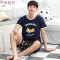 【季末清仓领券减40】日式和服睡衣女夏纯棉短袖汗蒸服学生可爱_4 XL【110-130斤】 香蕉男款套装