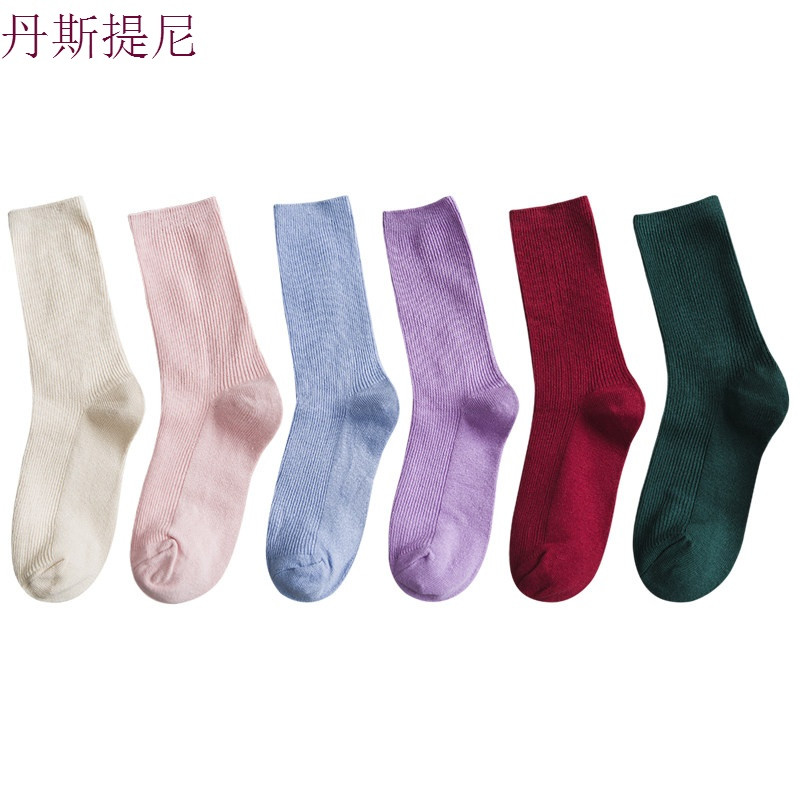 袜子女中筒袜韩版学院风网红堆堆袜女薄款夏季春秋长袜韩国ins潮_8 均码(35-41)收藏加购优先发货 米白+粉色+浅蓝+浅紫+酒红+墨绿