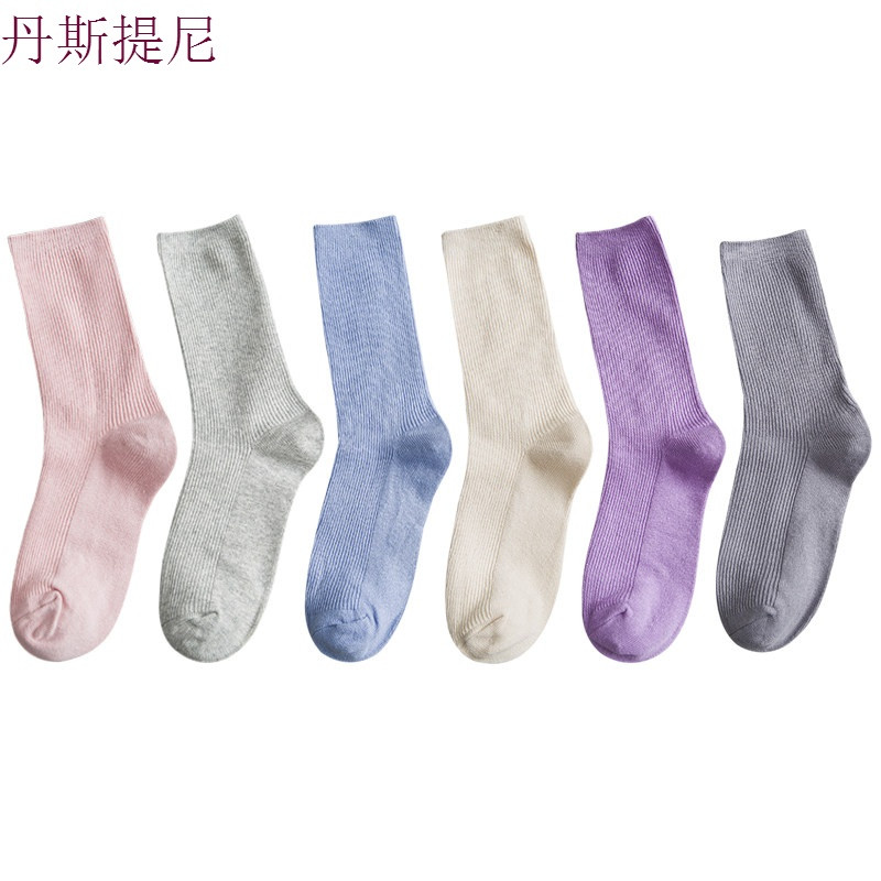 袜子女中筒袜韩版学院风网红堆堆袜女薄款夏季春秋长袜韩国ins潮_8 均码(35-41)收藏加购优先发货 浅色系6双