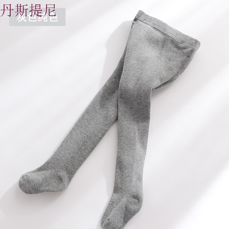 2018新款春秋儿童连裤袜宝宝婴儿打底裤男童女童纯棉1-3岁连体袜_5 M码身高68-78CM 纯灰色