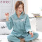 女士纯棉薄夹棉睡衣春秋冬季全棉布夹层棉家居服加厚月子服套装冬_1_1_8 XXXL码【优质纯棉】 2225纯棉