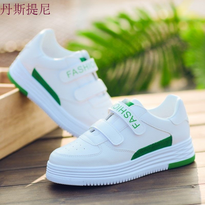 魔术贴小白鞋女韩版秋季2018新款女鞋百搭港风板鞋ins超火的鞋子_6 6006.白绿 40