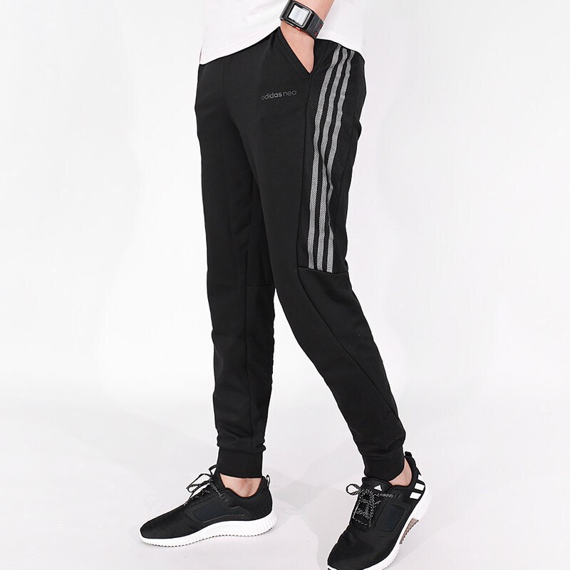 Adidas阿迪达斯neo男裤2017秋冬季新款休闲运动裤针织透气长裤DFCD3334 CD1652 XS