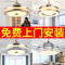 吊扇灯餐厅客厅 隐形风扇灯卧室现代简约家用带LED的伸缩风扇吊灯智能三色变光 双层铝42寸变光+遥控
