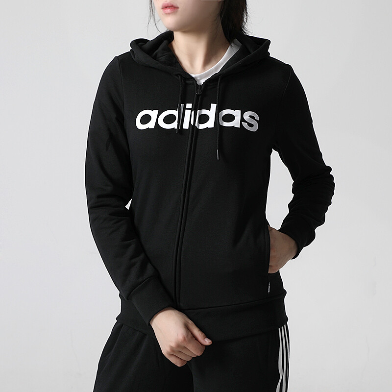 adidas阿迪达斯NEO女装18年秋季新款休闲运动舒适耐磨连帽夹克外套DM4130 2XL DM4130