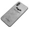 苹果Xs手机壳 布纹硅胶软壳 XR蝙蝠灰色
