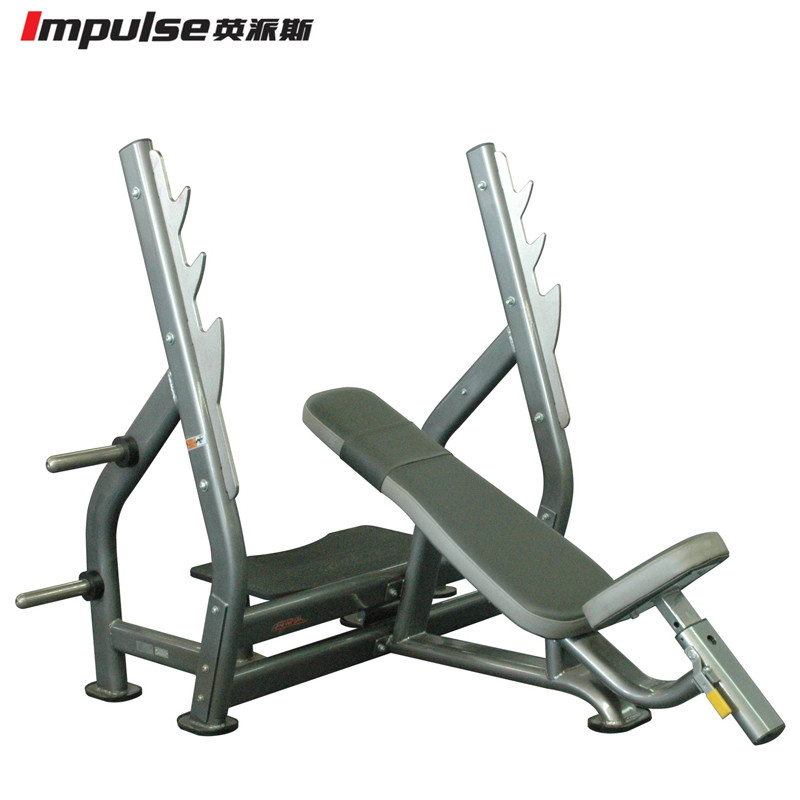 英派斯(Impulse)S级商用奥林匹克斜上推举椅健身房专用IT7015健身器材 银色 90cm