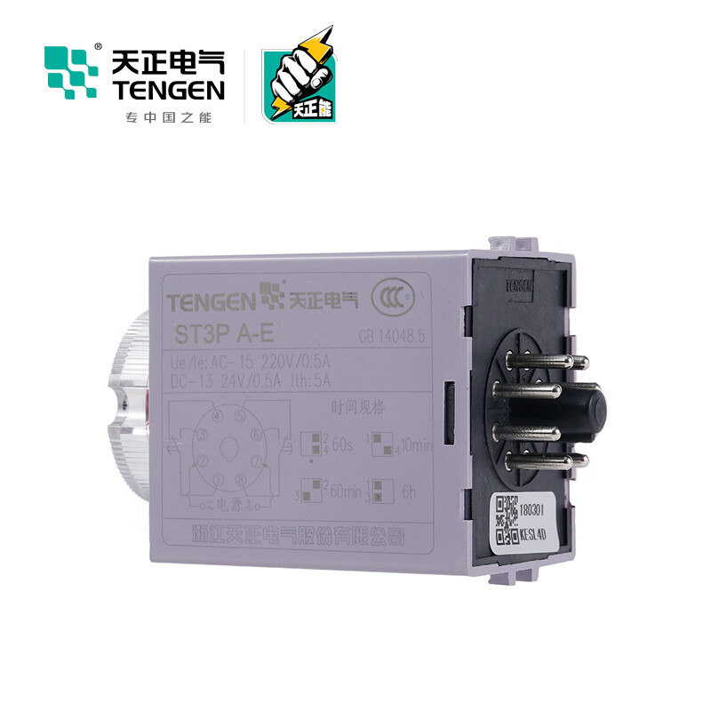 天正电气 ST3P 导轨安装式 220VAC 5A （5…60）s/10min/60min/6h 2C/O时间继电器