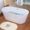 浴缸家用情侣日式浴缸浴盆卫生间小户型按摩五件套澡盆独立式冲浪家用 薄边浴缸-红色- 1.6M