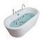 浴缸家用情侣日式浴缸浴盆卫生间小户型按摩五件套澡盆独立式冲浪家用 薄边浴缸-黑色- 1.5M
