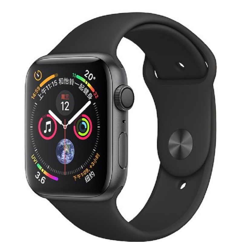 Apple Watch Series4 智能手表GPS+蜂窝网络款 44毫米 深空灰色铝金属表壳搭配黑色运动型表带