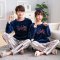 爱伊琪 秋冬季新款情侣睡衣法兰绒套头情侣男女款式家居服套装 XXL 笑脸熊（男款）