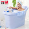 洗澡桶塑料特大号沐浴桶带盖家用儿童浴盆泡澡桶塑料浴缸绿色适合身高1.75米 深卡其布色适合身高1.75米
