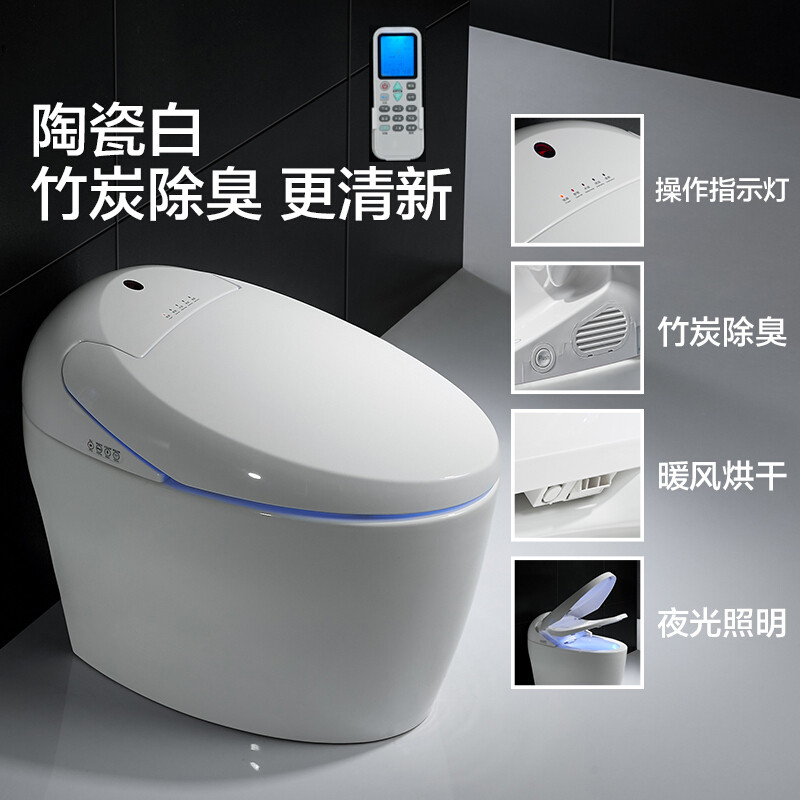 日本智能马桶一体式全自动遥控型移动冲洗家用即热式无水箱坐便器陶瓷白 305mm 默认颜色