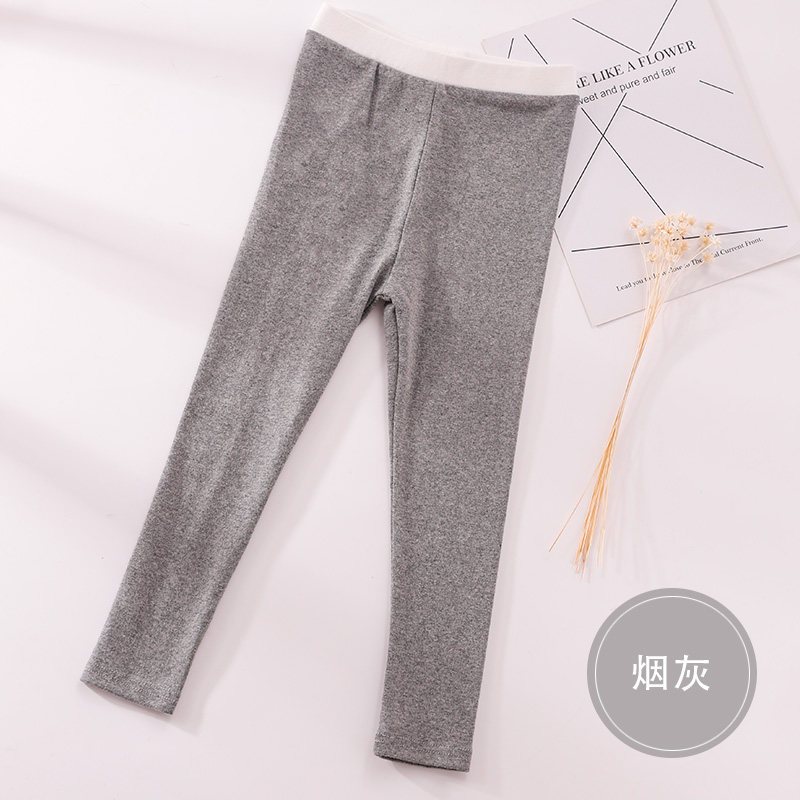 顶瓜瓜童装女2018新款女童打底裤薄款夏儿童裤子休闲裤女长裤热裤 150cm 烟灰色