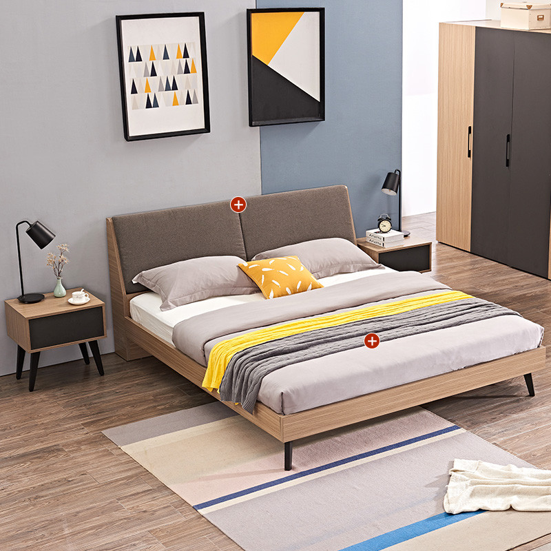 A家家具 北欧双人床1.8米床储物1.5米高箱床主卧婚床FBY1002 1.5米排骨架+床垫