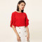 2018新款韩版针织套头宽松纯色短袖T恤显瘦针织打底衫 XL 大红