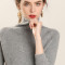 羊毛衫女套头加厚高领短款纯色毛衣秋冬季羊绒打底衫韩版针织 XL 中灰色