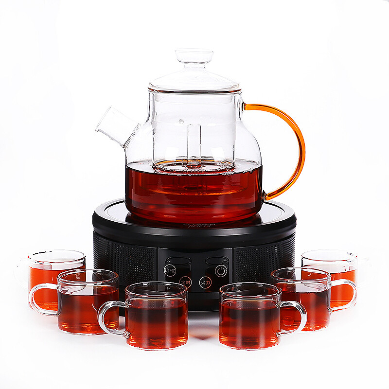 尚帝 全玻璃蒸茶壶蒸汽壶大容量加厚耐热蒸茶器煮黑茶壶电陶炉套装茶具