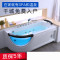 新款欧式浴缸家用小户型浴缸冲浪恒温加热浴池按摩亚克力单人浴盆 水件缸（右裙） ≈1.6M