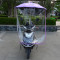 电动车遮阳伞雨帘电瓶车全封闭透明踏板车前挡风罩雨披_1 紫色挡雨帘