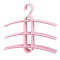晒衣架5只装鱼骨型居家衣橱3层防滑塑料衣服挂衣晾晒衣服挂架粉色5个_6 粉色