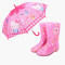 儿童凯蒂猫雨衣幼儿宝宝单人雨披小孩学生女童雨衣雨鞋雨伞套装_1_7 KT雨衣+雨裤