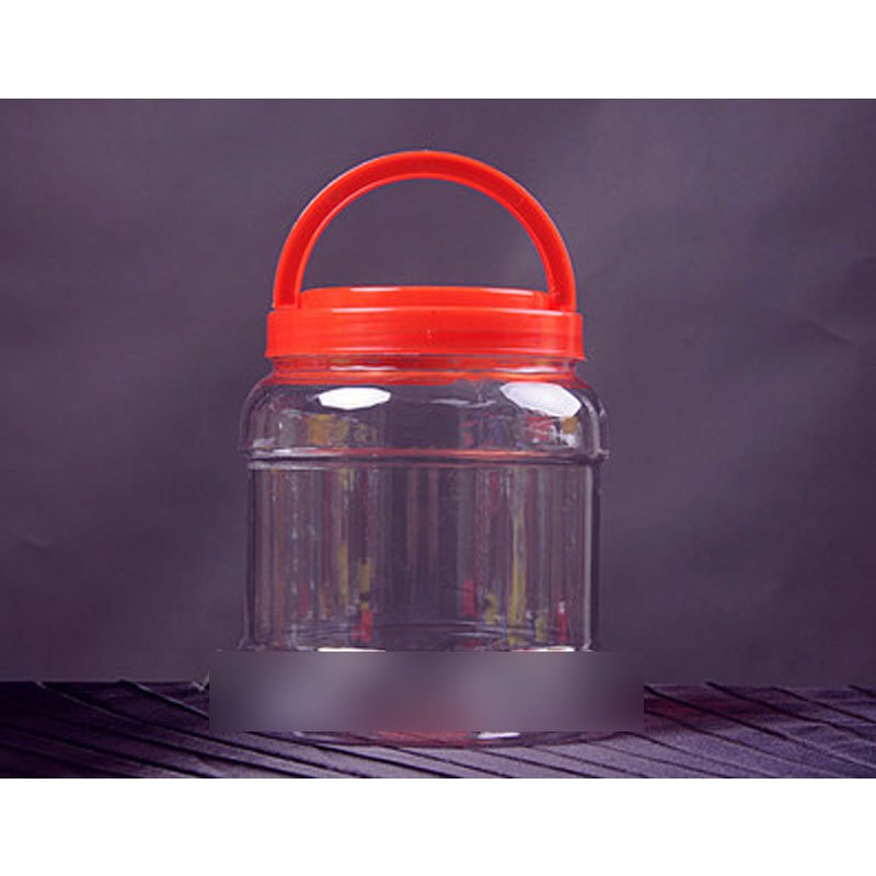 蜂蜜瓶塑料瓶子塑料透明食品泡菜罐酱菜瓶广口瓶罐子密封罐多色多款多功能生活日用收纳用品时尚创_11 18个1750毫升水容量红盖