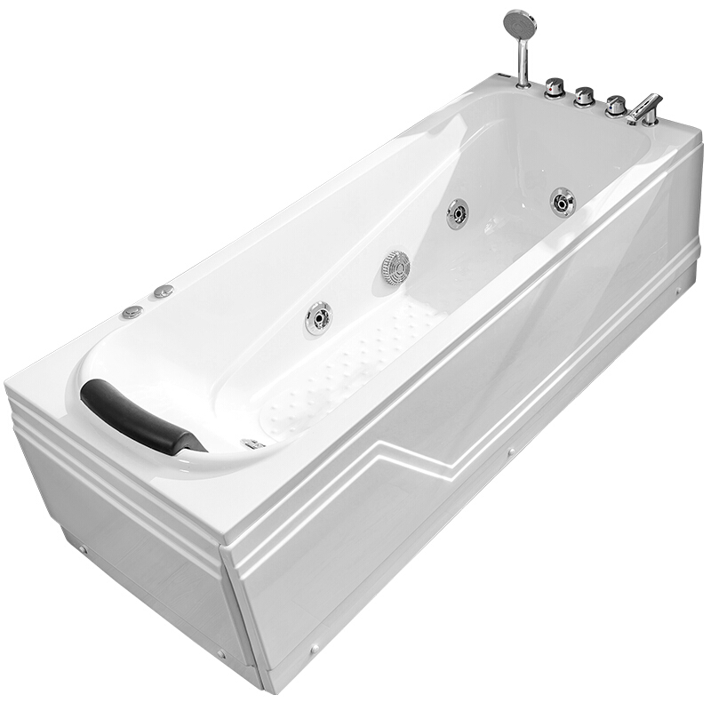 亚克力浴缸家用浴池五件套冲浪按摩单人独立卫浴盆1.1-1.8米 (E款左右裙下单备注)五件套 ≈1.1m