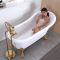 浴缸欧式亚克力浴缸小浴盆古典浴池独立式贵妃浴缸_3 &asymp1.2m 白色浴缸配银色(ABS材质)虎脚