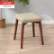 家用凳子时尚创意小板凳实木小椅子沙凳圆凳矮凳方凳_2 浅灰色+原木色圆凳