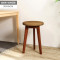 家用凳子时尚创意小板凳实木小椅子沙凳圆凳矮凳方凳_2 咖啡色+棕色圆凳