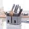 多功能塑料刀具架厨房收纳架筷子笼刀架组合沥水架可挂壁置物架_1 灰色