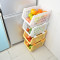 叠加式收纳筐水果蔬菜收纳篮厨房整理架置物筐_2 米色单个