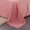 北欧简约格子条纹四件套1.8/2.0m纯色被套床单学生宿舍床上三件套_4_9 2.0m（6.6英尺）床 酒红色LOVE-天鹅
