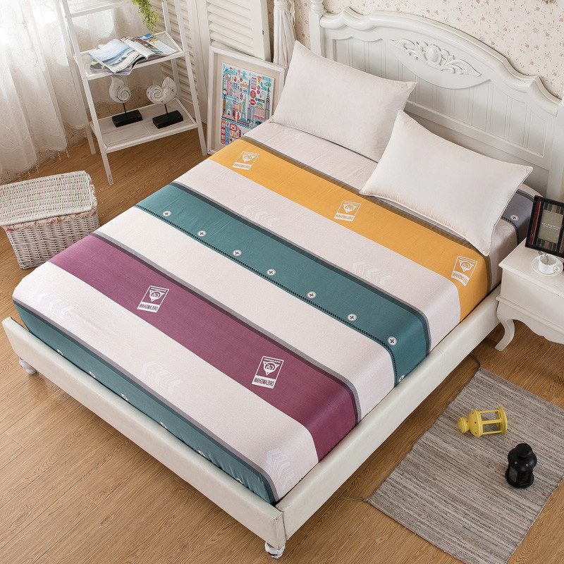 特价纯棉床笠加高全棉床罩床垫保护套单件床单1.51.8米 120cmx200cm 苏格兰红