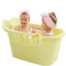 小孩子成年人女士新生大童浴盆1.2沐浴桶初生两个人洗澡桶孩子 粉色无盖建议1.2米内