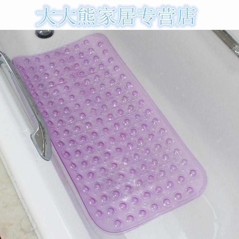 浴室防滑垫透明大吸盘PVC淋浴房地垫酒店家用卫生间无味浴缸脚垫_4 粉红色
