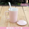 2017年新款卡通水杯子陶瓷有盖咖啡可爱带盖带勺马克杯情侣杯子一对创意韩版创意水杯马克杯杯_9 斑马粉色大图