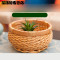 藤编收纳筐内衣储物篮摆件竹编圆形水果柳编篮厨房零食编织篮柳编生活日用家居家庭收纳清洁整理用_7 仿古色中号口25高12